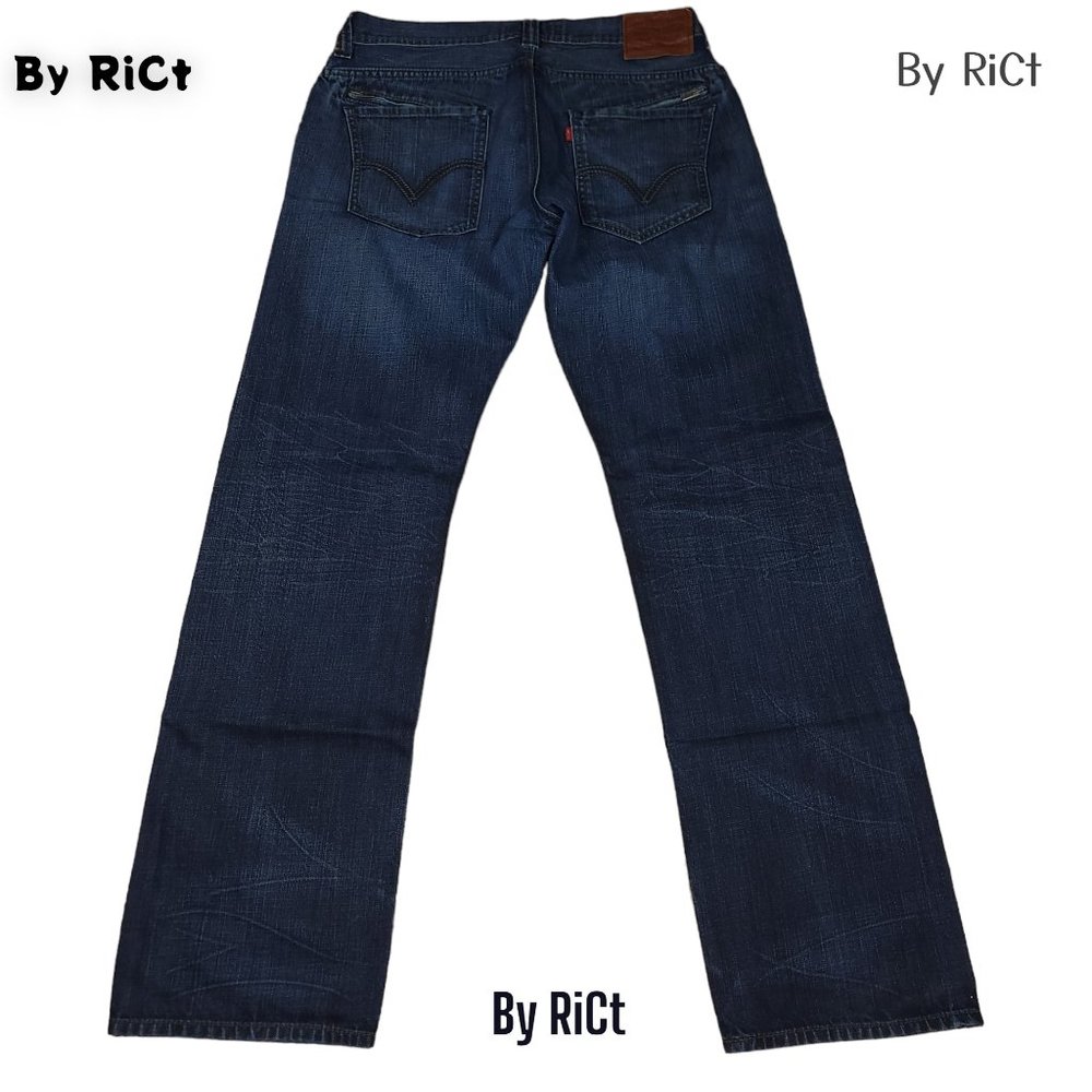 Levi's 514 Slim Straight 2k Men's Jeans Size 36x34 Mid Rise Zip Blue Cotton 90s
